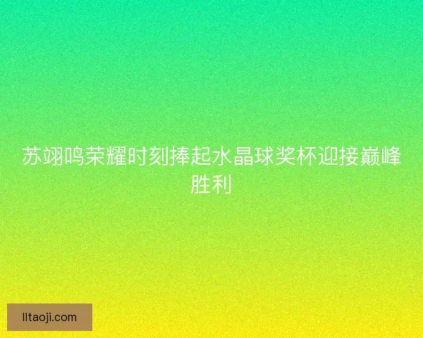 苏翊鸣荣耀时刻捧起水晶球奖杯迎接巅峰胜利